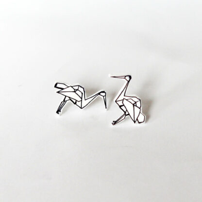 Náušnice: Origami plameňáci