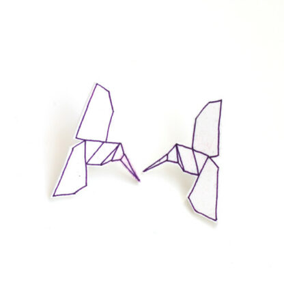 Náušnice: Origami kolibříci